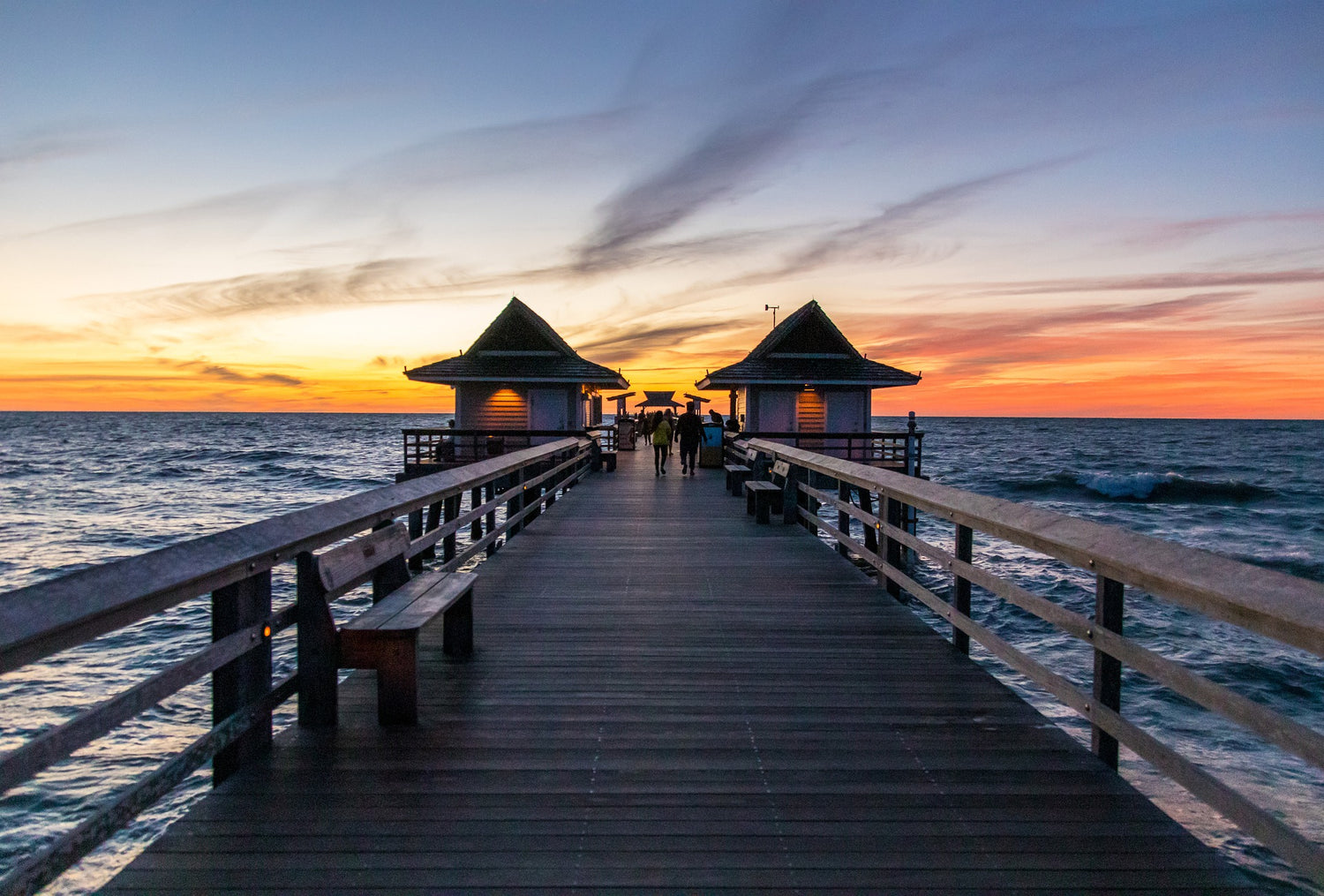 Naples Pier beach sunset